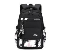 FANDARE Junge Kinderrucksack mit Anhänger Herren Schulranzen Schulrucksäcke Schultasche Tagesrucksäcke Student Alltagsrucksäcke Rucksack Reisen Schulrucksack Daypack Schwarz Khaki