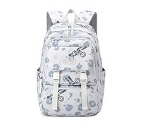 FANDARE Kinder Rucksack Jugend Rucksack wasserdichter Schulrucksack mit Kofferriemen-Gurt Reise Rucksäcke für Schule Teenager Jungen Mädchen Sporttasche Alltag Freizeit Graffiti Design Grau