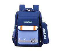 FANDARE Kinderrucksack 27L Schulranzen ab 4 Jahre, Jungen Mädchen Grundschule - Nachtreflektierende Sicherheitsstreifen & Federmäppchen Rucksack für Kindergarten & Schulbedarf Blau mit Hellblau