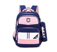FANDARE Kinderrucksack Jungen Mädchen Schulrucksack Polyester Schulranzen Schultaschen Kinder Schultasche Outdoor Reise Daypacks Kindergartentasche Rucksack mit Federmäppchen Blau Rosa