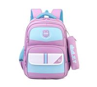 FANDARE Kinderrucksack Jungen Mädchen Schulrucksack Polyester Schulranzen Schultaschen Kinder Schultasche Outdoor Reise Daypacks Kindergartentasche Rucksack mit Federmäppchen Hellviolett Hellblau