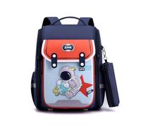 FANDARE Kinderrucksack Kaninchen Kinder Rücksack Schulranzen mit Brustgurt Rucksack mit Federmäppchen Weltraum-Thema Schulrucksack für Schule Wander Jungen Mädchen Kindergartentasche Orange