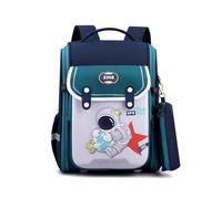 FANDARE Kinderrucksack Kaninchen Kinder Rücksack Schulranzen mit Brustgurt Rucksack mit Federmäppchen Weltraum-Thema Schulrucksack für Schule Wander Jungen Mädchen Kindergartentasche Seeblau