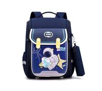 FANDARE Kinderrucksack Kaninchen Kinder Rücksack Schulranzen mit Brustgurt Rucksack mit Federmäppchen Weltraum-Thema Schulrucksack für Schule Wander Jungen Mädchen Kindergartentasche Dunkelblau