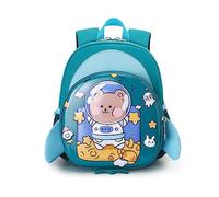 FANDARE Kinderrucksack mit Brustgurt 3D Cartoon Kinder Rucksack mit Leine Mädchen Junge Schulranzen Schultertasche Kindertasche Schulrucksack Kindergarten-Rucksack mit Reflektierender Streifen Grün