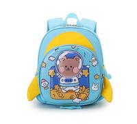 FANDARE Kinderrucksack mit Brustgurt 3D Cartoon Kinder Rucksack mit Leine Mädchen Junge Schulranzen Schultertasche Kindertasche Schulrucksack Kinder Rucksack mit Reflektierender Streifen Hellblau