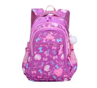 FANDARE Kinderrucksack Rucksack Mädchen Schulrucksack Damen Rucksack Kinder Schultasche für Schüler Outdoor Reise Daypacks Kindergartentasche mit Brustgurt wasserdicht Nylon Lila