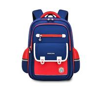 FANDARE Kinderrucksack Schulranzen für 4-9 Grad Mädchen Junge Schulrucksack Britischer Stil Büchertaschen für Grund-, Mittel schüler Rucksack Hochschule Schultertasche Reisen Daypacks Blau Rot L