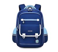 FANDARE Kinderrucksack Schulranzen für 4-9 Grad Mädchen Junge Schulrucksack Britischer Stil Büchertaschen für Grund-, Mittel schüler Rucksack Hochschule Schultertasche Reisen Daypacks Blau L