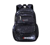 FANDARE Kinderrucksack Schulranzen Mehrfarbig Schultaschen Jungen Mädchen Schulrucksack Schultasche für 3-6 Klasse Kind Schüler Reise Kindergartentasche Rucksack Wasserdicht Nylon Schwarz L