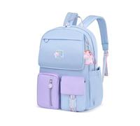 FANDARE Kinderrucksack Schulranzen Schultaschen Jungen Mädchen Schulrucksack Kinder Schultasche für 1-3Klasse Schüler Outdoor Reise Daypacks Kindergartentasche Rucksack Nylon Blau Violett S