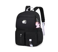 FANDARE Kinderrucksack Schulranzen Schultaschen Jungen Mädchen Schulrucksack Kinder Schultasche für 1-3Klasse Schüler Outdoor Reise Daypacks Kindergartentasche Rucksack Nylon Schwarz S