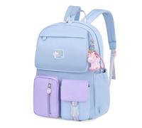 FANDARE Kinderrucksack Schulranzen Schultaschen Jungen Mädchen Schulrucksack Kinder Schultasche für 3-6 Klasse Schüler Outdoor Reise Daypacks Kindergartentasche Rucksack Nylon Blau Violett