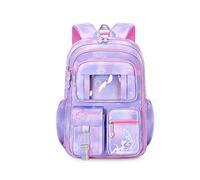 FANDARE Kinderrucksack Schulranzen Schultaschen Mädchen Schulrucksack Kinder Schultasche für 1-3 Klasse Schüler Outdoor Reise Daypacks Kindergartentasche Rucksack mit Plüschanhänger Violett A