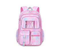 FANDARE Kinderrucksack Schulranzen Schultaschen Mädchen Schulrucksack Kinder Schultasche für 1-3 Klasse Schüler Outdoor Reise Daypacks Kindergartentasche Rucksack mit Plüschanhänger Rosa A