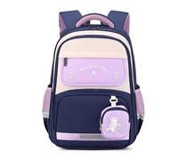 FANDARE Kinderrucksäcke mit Geldbörse Schultasche für Mädchen Junge Juniorrucksäcke Abenteuer-Tornister Schultasche Reflex-Rucksäcke Kids-Rucksack Kinder-Tragebeutel Schulranzen School Bag Blau lila