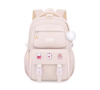 FANDARE Kinderrucksäcke Schultasche für Mädchen Jungen Schulranzen Grundschule Ergonomischer Kids-Rucksack Girls Tornister Ränzel Kinder-Tragebeutel Schultasche Universität Rucksack Beige Weiß