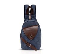FANDARE Klassische Sling Bag Sport Rucksack Party Outdoor Tragbare Crossbody Tasche Damen/Herren Breathable Verschleißfeste Leinwand Blau