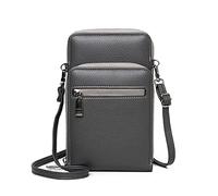 FANDARE Kleine Telefon-Schultertasche, Weiches Kunstleder Handytasche für Damen, Vielseitige Umhängetasche für Damen mit Mehreren Fächern, Reisetasche Alltagstasche Grau