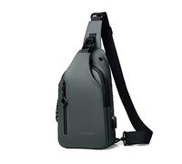 FANDARE Lässig Brusttasche Ultraleicht Sling Bag Geschäft Umhängetasche mit USB-Ladeanschluss für Herren Schultertasche Outdoor Sport Wandern Radfahren Reisen Wasserdicht Polyester Grün