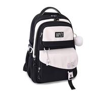 FANDARE Lässig Damen Rucksack Color-Blocking Schulrucksack Teenager Schulrucksack Mädchen Schultasche Rucksack Schule Herren Tagesrucksack Rucksack Uni Rucksack City Rucksack Daypack Schwarz