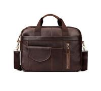 FANDARE Laptop Aktentasche Herren Leder Dokumententasche Umhängetasche Geschäftstasche für 15.6 Zoll Laptoptasche Henkeltasche Arbeitstasche Business Handtasche Schultertasche Messenger Bag Braun