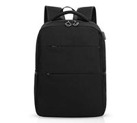 FANDARE Laptop-Rucksack für 15,6 Zoll (39,6 cm), schlank, mit USB-Ladeanschluss, wasserdichter Rucksack für Männer und Frauen, Reisen, Camping, Schule, Polyester-Rucksack, Schwarz, L,