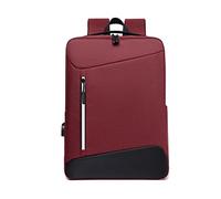 FANDARE Laptop Rucksack für 15.6 Zoll mit USB-Ladeport Reflektierenden Streifen & Wasserdichtem Polyester Modischer Alltagsrucksack für Damen und Herren Rot