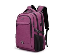 FANDARE Laptop-Rucksack Herren Damen Schulrucksack mit USB-Ladeanschluss Handgepäck Geschäft Arbeiten Schulranzen Laptoptasche für Arbeit Reisen Wandern Tagesrucksack Daypacks Hochschule Rosenrot