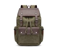 FANDARE Laptop Rucksack Kordelzug Schulranzen 15.6 Zoll Laptoptasche Segeltuch Daypacks Schulrucksack Herren Damen Reisen Uni Campus Daypacks Grün