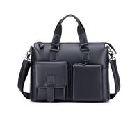 FANDARE Leder Aktentasche Herren Gelegenheitsgeschäft Dokumententasche Geschäftstasche Messenger Handtasche Aktenkoffer Umhängetasche für 14 Zoll Laptoptasche Henkeltasche für Arbeit Reisen Schwarz