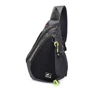 FANDARE Leicht Brusttasche Sling Rucksack Schultertasche Chest Bag Crossbody Umhängetasche Sporttasche Herren Damen Junge Mädchen Reise Crossover Daypack Wandern Bergsteigen Reisen Polyester Schwarz