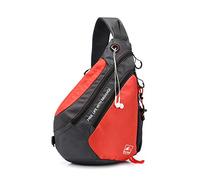 FANDARE Leicht Brusttasche Sling Rucksack Schultertasche Chest Bag Crossbody Umhängetasche Sporttasche für Herren Damen Junge Mädchen Reise Crossover Daypack Wandern Bergsteigen Reisen Polyester Rot