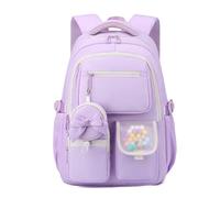 FANDARE Leicht Schulrucksack Mädchen Kinderrucksack Wasserdicht Rucksack Teenager Daypack, Kawaii Bow-Knot Schulranzen für Mädchen 9-16 Jahre mit Trolleyband Tagesrucksäcke Schultasche Lila