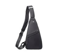 FANDARE Leicht Sport Brustasche Herren Sling Crossbody Bag mit Reflektorstreifen Umhängetasche Damen Messenger Bags Schultertaschen für Reise Schule Wandern Bodybag Schwarz