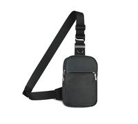 FANDARE Leichte Crossbody Sling Bag Herren & Damen Wasserdichte Nylon Umhängetasche für Freizeit Reisen Reflektorstreifen für Sicherheit bei Nacht mehrere Fächer Schwarz
