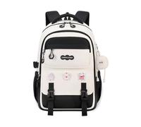FANDARE Leichter Kinderrucksack mit Brustgurt Wasserdichter Rucksack Stoff Große Kapazität 3D-Rückenpolster & Verstellbare S-förmige Schultergurte Schwarz