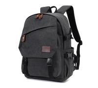 FANDARE Leinwand Herren Rucksack Damen Laptop Rucksack Militär Rucksack Reiserucksack Schultertasche Schulrucksack Männerhandtasche Umhängetasche Sport Wandern Outdoor Sports Schulranzen Schwarz