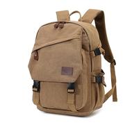 FANDARE Leinwand Herren Rucksack Damen Laptop Rucksack Militär Rucksack Reiserucksack Schultertasche Schulrucksack Männerhandtasche Umhängetasche City Bag Wandern Outdoor Sports Schulranzen Khaki