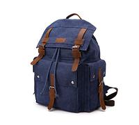 FANDARE Leinwand Wanderrucksack Herren Rucksack Wanderrucksäcke Damen Outdoor Universität Rucksack mit Kordelzug Trekkingrucksack Reiserucksack für Teenager Wandern Bergsteigen Reisen Blau