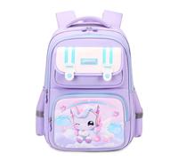 FANDARE Mädchen Prinzessin Kinderrucksack Kinder Rucksack lässig Kinderrucksack Princess Schulranzen mit reflektierenden Streifen Daypacks Schulrucksack Büchertaschen Tagesrucksack Lila