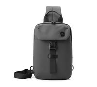 FANDARE Mehrzweck Herren Brusttasche Schultertasche Chest Sling Bag Männerhandtasche Wasserdicht PU Film Umhängetasche Sport City Bag Wandern Outdoor Sports Reise Schultertasche Grau