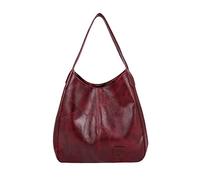FANDARE Mode Damen-Henkeltaschen Wasserdicht Umhängetaschen Schultertaschen Handtasche PU-Leder Eimer Tasche für Reisen Einkaufen Arbeiten Weinrot A