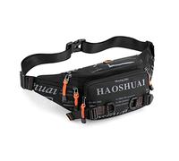 FANDARE Mode Herren Bauchtasche Brusttasche Schultertaschen Damen Sling Shoulder Bag Crossover Bag Umhängetasche Männer Umhängetasche für Reise Schule Wanderrucksäcke Crossbody Pack Schwarz