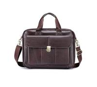 FANDARE Mode Ledermappe für Herren Aktentasche mit sicherem Schloss 14-Zoll-Laptoptasche mit abnehmbarem Trageriemen, bequemem Griff,Business Messenger Handtasche Professionelle für Schulter Braun