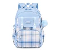 FANDARE Mode Schulrucksack Teenager Schulrucksack Mädchen Junge Schultasche Rucksack Color-Blocking Daypack Schule Tagesrucksack Rucksack Leichter Uni Büchertaschen Kinderrucksack Blau