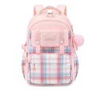 FANDARE Mode Schulrucksack Teenager Schulrucksack Mädchen Junge Schultasche Rucksack Color-Blocking Daypack Schule Tagesrucksack Rucksack Leichter Uni Büchertaschen Kinderrucksack Rosa
