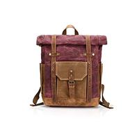 FANDARE Mode Schultasche Herren 15.6 inch Laptop Rucksack Grosse Kapazität Reiserucksack Outdoor Trekkingrucksacke Segeltuch Rot