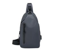 FANDARE Modernes Brusttasche Herren Sport Umhängetasche Sling Crossbody Bag Manner Leichte Bauchtasche mit Brustgurt Wasserdichtes PU Messenger-Bags Schultertaschen für Reise Wandern Bodybag Grau