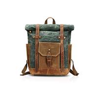 FANDARE Modische Schultasche, Reiserucksack, Herren, 15,6 Zoll, Laptop, Daypack, Outdoor, Camping, große Kapazität, Rucksack, Segeltuch, grün, L, Freizeitrucksack